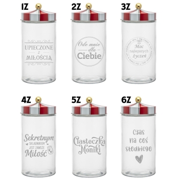 Świąteczny Pojemnik słoik z grawerem na ciasteczka pierniki Circus 1,7L