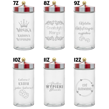 Świąteczny Pojemnik słoik z grawerem na ciasteczka pierniki Circus 1,7L