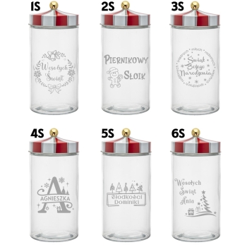 Świąteczny Pojemnik słoik z grawerem na ciasteczka pierniki Circus 1,7L