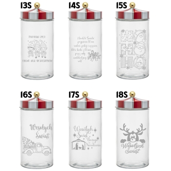 Świąteczny Pojemnik słoik z grawerem na ciasteczka pierniki Circus 1,7L