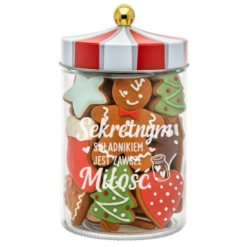 Słoik na Ciastka z Grawerem 1200ml Prezent Świąteczny Personalizowany Napis