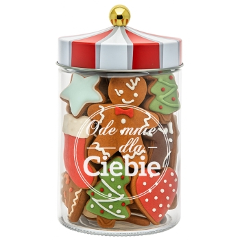 Słoik na Ciastka z Grawerem 1200ml Prezent Świąteczny Personalizowany Napis