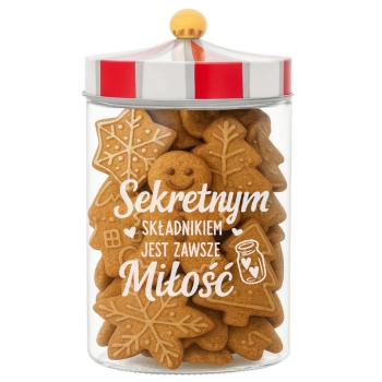 Słoik na Ciastka z Grawerem 1200ml Prezent Świąteczny Personalizowany Napis