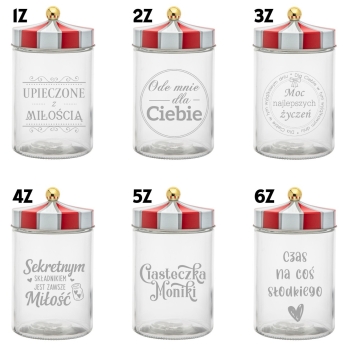 Słoik na Ciastka z Grawerem 1200ml Prezent Świąteczny Personalizowany Napis