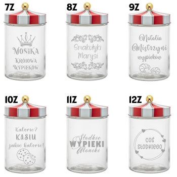 Słoik na Ciastka z Grawerem 1200ml Prezent Świąteczny Personalizowany Napis