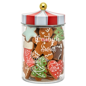 Słoik na Ciastka z Grawerem 1200ml Prezent Świąteczny Personalizowany Napis