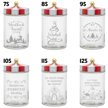Słoik na Ciastka z Grawerem 1200ml Prezent Świąteczny Personalizowany Napis