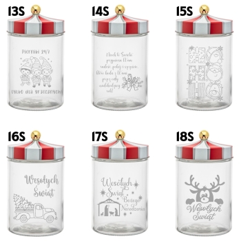 Słoik na Ciastka z Grawerem 1200ml Prezent Świąteczny Personalizowany Napis