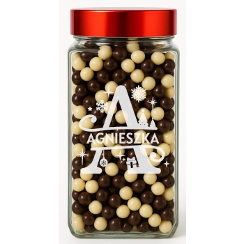 Słoik Pojemnik Prezent z Grawerem 1L Personalizowany Napis na Dzień Kobiet, Walentynki