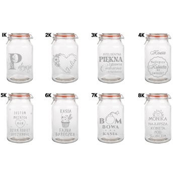 Słoik na Ciastka z Grawerem 4,1L Prezent na Dzień Kobiet Personalizowany Napis