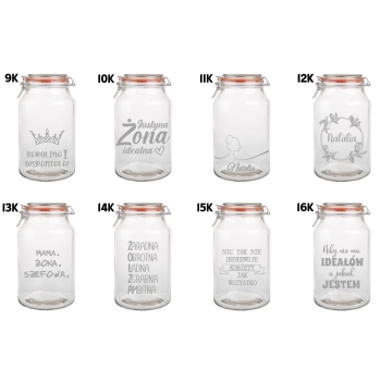 Słoik na Ciastka z Grawerem 4,1L Prezent na Dzień Kobiet Personalizowany Napis