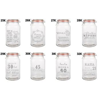 Słoik na Ciastka z Grawerem 4,1L Prezent na Dzień Kobiet Personalizowany Napis