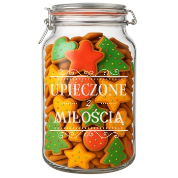 Słoik na Ciastka z Grawerem 4,1L Prezent Świąteczny Personalizowany Napis