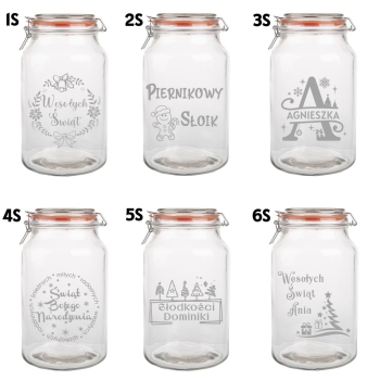 Słoik na Ciastka z Grawerem 4,1L Prezent Świąteczny Personalizowany Napis