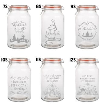 Słoik na Ciastka z Grawerem 4,1L Prezent Świąteczny Personalizowany Napis