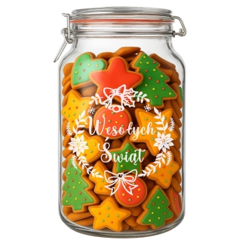 Słoik na Ciastka z Grawerem 4,1L Prezent Świąteczny Personalizowany Napis