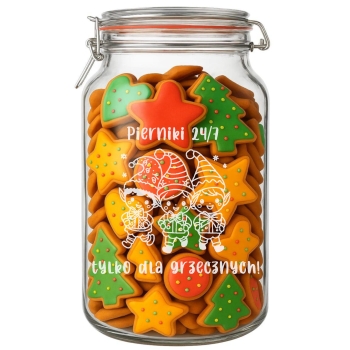 Słoik na Ciastka z Grawerem 4,1L Prezent Świąteczny Personalizowany Napis