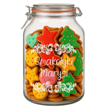 Słoik na Ciastka z Grawerem 3,3L Prezent Świąteczny Personalizowany Napis