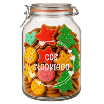 Słoik na Ciastka z Grawerem 3,3L Prezent Świąteczny Personalizowany Napis