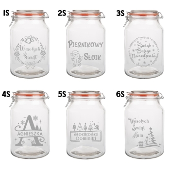 Słoik na Ciastka z Grawerem 3,3L Prezent Świąteczny Personalizowany Napis