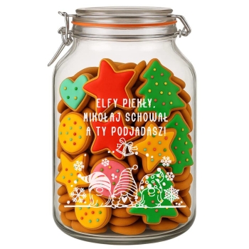 Słoik na Ciastka z Grawerem 3,3L Prezent Świąteczny Personalizowany Napis