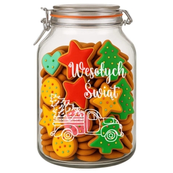 Słoik na Ciastka z Grawerem 3,3L Prezent Świąteczny Personalizowany Napis