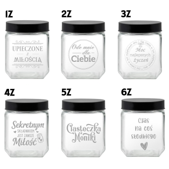 Słoik na Ciastka z Grawerem 1,3L Prezent Świąteczny Personalizowany Napis