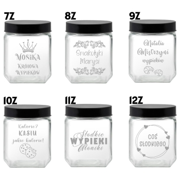 Słoik na Ciastka z Grawerem 1,3L Prezent Świąteczny Personalizowany Napis