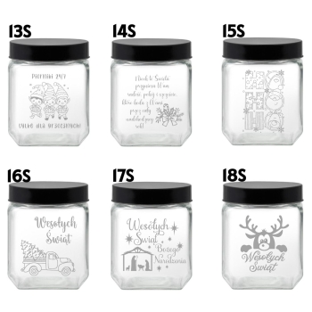 Słoik na Ciastka z Grawerem 1,3L Prezent Świąteczny Personalizowany Napis