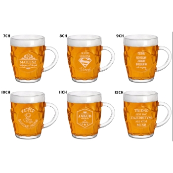 Kufel do piwa z grawerem Brelok do kluczy Prezent na Walentynki 500 ml