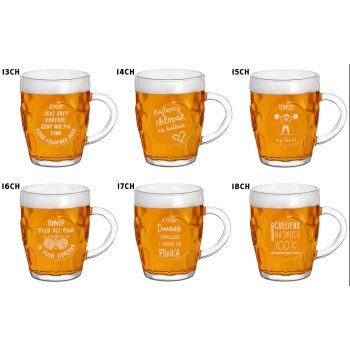 Kufel do piwa z grawerem Brelok do kluczy Prezent na Walentynki 500 ml