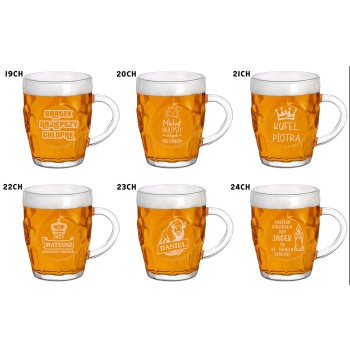 Kufel do piwa z grawerem Brelok do kluczy Prezent na Walentynki 500 ml