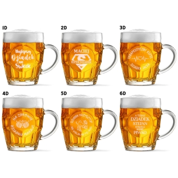 Kufel do piwa z grawerem Prezent dla Niego Logo mię 500 ml Walentynki