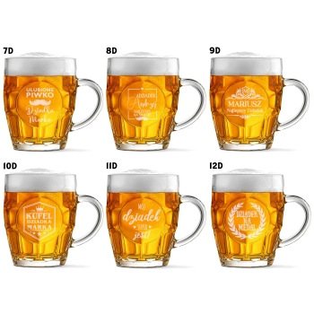 Kufel do piwa z grawerem Prezent dla Niego Logo mię 500 ml Walentynki