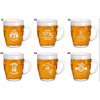 Kufel do piwa z grawerem Twój Tekst logo Prezent na Osiemnastkę Urodziny