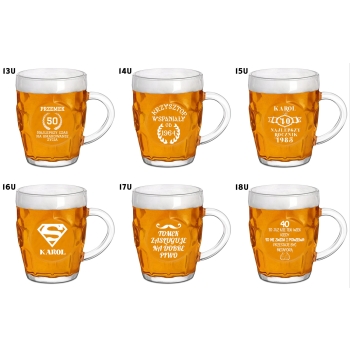 Kufel do piwa z grawerem Twój Tekst logo Prezent na Osiemnastkę Urodziny