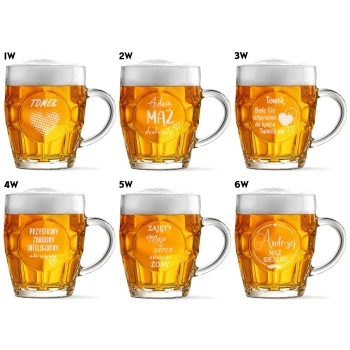 Kufel do piwa z grawerem Prezent dla Niego Logo mię 500 ml Walentynki