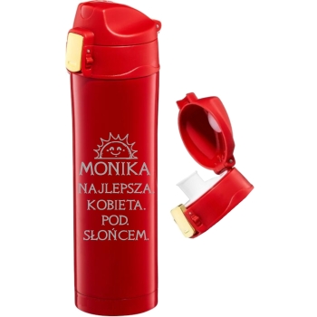 Kubek termiczny z Grawerem Czerwony Prezent dla Niej Żony Dzień Kobiet Urodziny