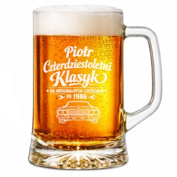 Kufel do piwa na prezent dla Mężczyzny grawer imię logo 620ml
