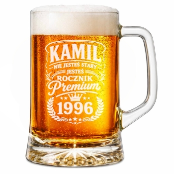 Kufel do piwa na prezent dla Mężczyzny grawer imię logo 620ml