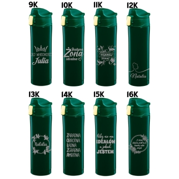 Kubek termiczny z grawerem Prezent dla Niej Niego 420ml Zielony