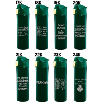 Kubek termiczny z grawerem Prezent dla Niej Niego 420ml Zielony