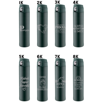 Kubek termiczny z Grawerem zielony Prezent Urodziny Dzień Mężczyzn Kobiet