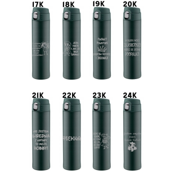 Kubek termiczny z Grawerem zielony Prezent Urodziny Dzień Mężczyzn Kobiet