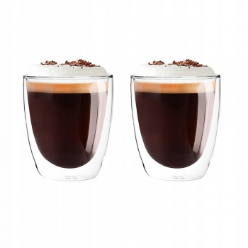Szklanki Termiczne Latte 2szt 300ml Podwójne Dno