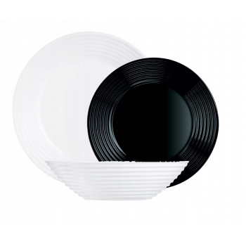 Komplet Obiadowy Harena White Black Luminarc 18el