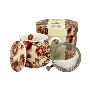 Kubek Porcelanowy Z Zaparzaczem Peony 430ml Duo