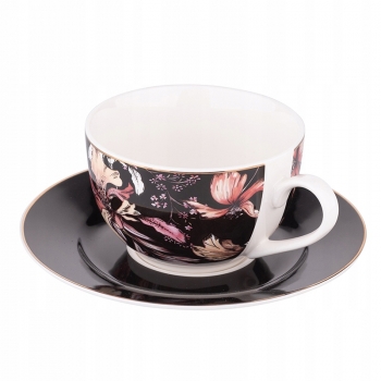 Filiżanka Ze Spodkiem Black Lily Czarna 200 Ml