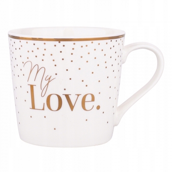Kubek Porcelanowy 350ml Pure Gold My Love Złota