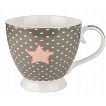 Kubek Duża Filiżanka Gwiazdka Dotted Stars Szara